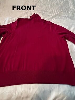 PULLOVER, COWL NECK, BERRY, SIZE 3X, STRETCHY, LONG SLEEVES, BOTTOM IS LIGHTLY